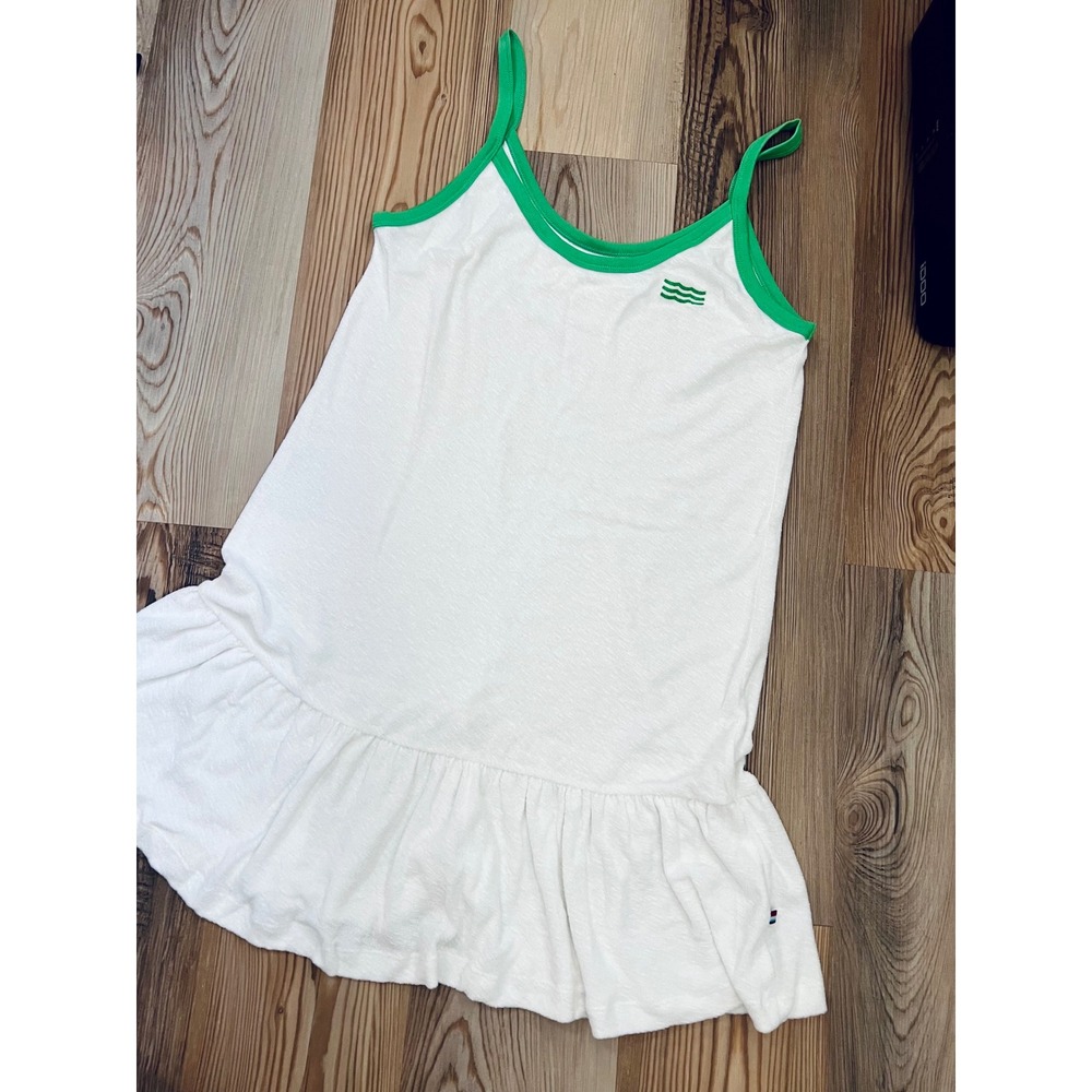 Sol Angeles Womens Preppy Loop Terry Cloth Ruffle Mini Tennis Dress Size L USA